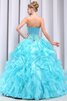 Duchesse-Linie Herz-Ausschnitt Tüll Ärmelloses trägerlos bodenlanges Jugendweihekleid - 7