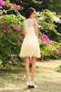 Robe demoiselle d'honneur courte naturel encolure ronde avec zip a-ligne - 30