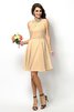 Robe demoiselle d'honneur naturel bref de col haut ligne a de princesse - 6