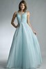 Robe de bal naturel ligne a avec sans manches de col bateau textile en tulle - 6