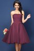 Robe demoiselle d'honneur courte plissage en satin avec sans manches avec zip - 5