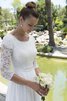 Robe de mariée décontracté simple modeste à la mode avec chiffon - 3