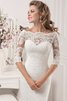 Robe de mariée festonné de traîne moyenne d'epaule ecrite decoration en fleur de sirène - 2