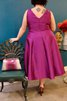 Gerüschtes Prinzessin Normale Taille Ballkleid mit Reißverschluss aus Satin - 2
