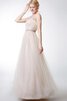 Robe demoiselle d'honneur distinguee simple romantique avec perle textile en tulle - 3