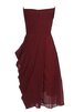 Abito da Damigella Naturale in Chiffon con Increspato A-Line Senza Maniche mini - 3