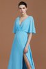 Normale Taille Modisch A-Line Halbe Ärmeln Bodenlanges Brautjungfernkleid - 7