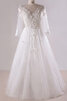Abito da sposa attraente all aperto allacciato in pizzo in tulle con fiocco - 1