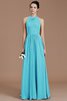 Ärmellos Gerüschtes Prinzessin Chiffon Bodenlanges Brautjungfernkleid - 8