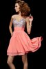 Abito Homecoming Principessa Corto in Chiffon A-Line V-Scollo - 1