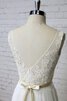 Abito da Sposa Tondo Semplice Senza Maniche Profondo V-scollo con Nastro A Terra - 2