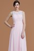 Gerüschtes Natürliche Taile Reißverschluss Bodenlanges Brautjungfernkleid aus Chiffon - 4