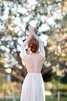 Robe de mariée plissage luxueux longueru au niveau de sol ligne a avec chiffon - 2