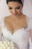 Duchesse-Linie Normale Taille Bodenlanges Extravagantes Brautkleid mit Perlen - 2