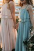 Abito da cerimonia bambini naturale a terra fantastico con fiore conotta in chiffon - 1