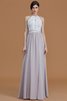Abito da Damigella A Terra A-Line in Pizzo in Chiffon Naturale - 3