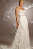 Robe de mariée luxueux serieuse en tulle longueru au niveau de sol de col en cœur - 1