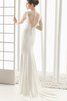 Keine Taille Seeküste Juwel Ausschnitt attraktives schick Brautkleid aus Chiffon - 3