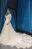 Robe de mariée avec manche longue encolure ronde élégant textile en tulle luxueux - 10