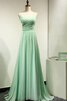 Robe demoiselle d'honneur plissé avec chiffon avec zip croisade col en forme de cœur - 1