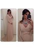 Chiffon Empire Taille A-Linie plissiertes Brautjungfernkleid mit Schmetterlingsknoten - 3