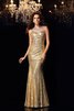 Glamouroso&Dramatico Vestido de Noche de Corte Sirena de Escote con cuello Alto - 1