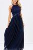 Robe demoiselle d'honneur facile plissé en chiffon ligne a encolure ronde - 4