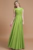 Vestido de Dama de Honor de Corte princesa de Corte-A en Gasa de Escote redondo - 19