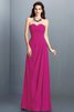 Abito da Damigella Senza Maniche A-Line in Chiffon A Terra con Festone - 11