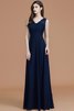 A Linie Prinzessin Normale Taille Ärmelloses Bodenlanges Brautjungfernkleid - 5