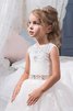 Abito da Cerimonia Bambini Senza Maniche decorato in Tulle con Cristino Naturale - 3