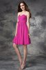 Robe demoiselle d'honneur naturel courte ligne a col en forme de cœur en chiffon - 11