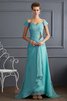 Perlenbesetztes Chiffon Prinzessin Normale Taille Abendkleid mit Reißverschluss - 1