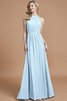 Robe demoiselle d'honneur naturel a-ligne manche nulle en chiffon de princesse - 23