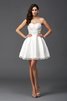 Prinzessin Satin Herz-Ausschnitt Cocktailkleid mit Perlen mit Rücken Schnürung - 4