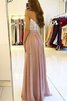 Abito da ballo naturale in chiffon con applique senza maniche conotta delicato - 2
