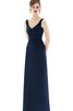 Vestido de Dama de Honor de Corte Recto de Volantes Adorno de Largo de Escote en V - 3