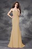 Robe demoiselle d'honneur longue naturel de sirène avec chiffon ruché - 6