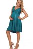 Empire Taille Perlenbesetztes Ärmelloses V-Ausschnitt kurzes Cocktailkleid aus Chiffon - 5