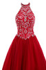 Normale Taille Tüll durchsichtige Rücken A Linie formelles Ballkleid mit Schleier - 2