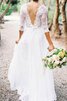 Robe de mariée glamour de traîne courte en tout plein air plissé longue - 2