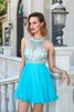 Ärmelloses Prinzessin Nackenband Chiffon Cocktailkleid mit Offenen Rücken - 1