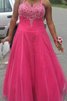 Vestido de Fiesta de Corte princesa en Tul de Natural de Hasta el suelo - 1