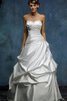 Natürliche Taile Satin Ärmelloses bodenlanges Brautkleid mit Rücken Schnürung - 1