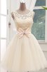Abito Homecoming in pizzo mini in Pizzo Farfalla Ornamento Allacciato con Fusciacca - 1