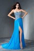 Ärmelloses Chiffon Sweep Train A-Line Abendkleid mit Herz-Ausschnitt - 3