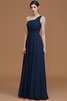Ärmelloses Chiffon A Linie Gerüschtes Ein Schulterfreies Brautjungfernkleid - 16