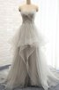 Robe de mariée col u profond en tulle avec perle a-ligne col en forme de cœur - 1