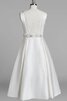 Abito da Sposa con Applique in pizzo con Perline in Raso Formale E Informale Senza Maniche - 3
