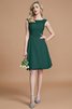 Robe demoiselle d'honneur de col bateau de princesse avec zip a-ligne manche nulle - 14